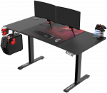Reguliuojamo auk&scaron;čio žaidimų stalas Ultradesk LEVEL V2, 140 x 68 cm, Juodos/raudonos spalvos