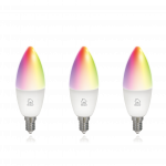 I&scaron;manioji lemputė DELTACO SMART HOME LED, 3 vnt. pakuotėje, E14, WiFI 2.4GHz, 5W, 470lm, reguliuojama, 2700K-6500K, 220-240V, RGB / SH-LE14RGB-3P