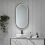 Mirrorsled Skaidrus veidrodis 500x1000 (piliulė) su MDF rėmu ir LED priekiniu ap&scaron;vietimu + liečiamas jungiklis