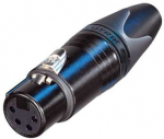 Neutrik NC4FXX-B, XLR, juodas, IP40, 1.5 mm&sup2;, 1500 V, 3 mO
