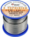 Lydmetalio viela Sn60Pb40, 2,5 mm skersmens, su srautu, elektronikai, &scaron;vino litavimo viela
