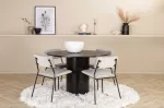Venture Design Valgomasis stalas, Bianca, ⌀110 cm, Juodas, Kėdė, Kenth, 52x76x40 cm, &Scaron;viesiai pilka