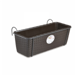 Lumarko Stefanplast Gėlių dėžutė balkonams su metaliniu laikikliu Natūrali 50x18x16cm pilka