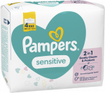 Servetėlės kūdikiams Pampers Sensitive, 4 pakuotės, 208 vnt.