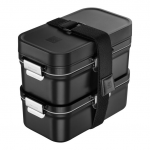 ZWILLING Fresh & Save vakuuminės pietų dėžutės, juodos matinės spalvos, 2 vnt.
