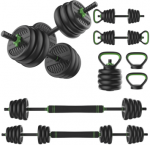 Svarmenų rinkinys TUNTURI Vinyl Barbell & Dumbbell set (20 / 28 kg) (Svoris: 28 kg)