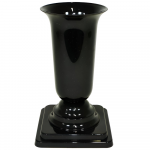FORM PLASTIC Vaza Dama D13cm/H26.7cm juoda su met. atsp.