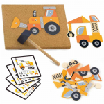 Viga Toys Medinė Prie&scaron;paskaita Statybos Transportas 45 Elementai