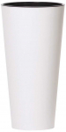 Dekoratyvinis gėlių vazonas Tubus Slime &Oslash;15cm H28.6cm plastikinis/baltas