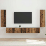TV staliukas TV sieninio kabineto komplektas 4 pcs Senas medis