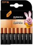 Duracell Plus, vienkartinė baterija, AAA, &scaron;arminė, 1,5 V, 16 vnt., juoda, auksinė