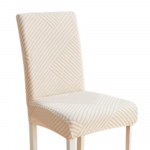 Universalūs kėdžių užvalkalai su reljefiniu ra&scaron;tu, 4 vnt., ecru spalvos