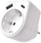 Emos Adapteris P0075, 1&times;, 1&times;USB-A 5V/2,4A/12W, 1&times;USB-C 5V/3A/15W, 3680W, IP20, vaikų apsauga