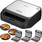 Sumu&scaron;tinių keptuvas Keptuvas Webber Keptuvas TOSTER GRILL Vaflinė 3W1 1000W CERAMICZNE PŁYTY WYJMOWANE INOX