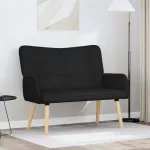 Dvita&scaron;kė sofa Juoda 115 x 61 x 87 cm Audinys