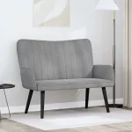 Dvita&scaron;kė sofa &Scaron;viesiai pilka 115 x 61 x 87 cm Aksomas