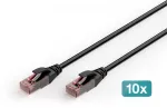 Digitus CAT 6 U/UTP lauko prievadiniai kabeliai, 1 m, PE, 10 vnt., 1 m, Cat6, U/UTP (UTP), RJ-45, RJ-45, juoda
