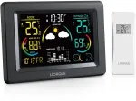LIORQUE belaidė meteorologinė stotelė su 5,9 col. LCD ekranu ir lauko jutikliu E0397