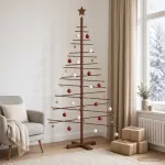 Medinė Kalėdų eglutė 180 cm Bambukas ir pu&scaron;ies medienos masyvas