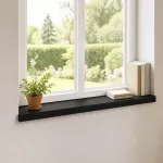 Langų palangės 2 vnt. Juoda 70 x 15 x 2 cm Kietas bukas medis