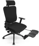 Hells Chair Biuro kėdė su kojų atrama, spyruokline sėdyne ir 3D juosmens atrama, juoda