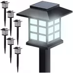 Shenzhen LED sodo &scaron;viestuvai su saulės baterija, 6 vnt.