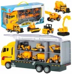 Transporterio sunkvežimis TIR paleidimo įrenginys + metaliniai automobiliai statybinės ma&scaron;inos