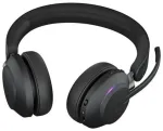 Jabra Evolve2 65 ausinės, stereo, belaidė, Bluetooth, juoda su Link 380 USB-C, optimizuota Microsoft komandoms