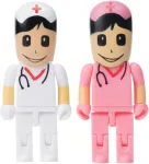 32 gb usb atmintinė nurse, 2 vnt., usb atmintinė, pendrive, usb atmintinė, silikoninės dovanos vaikams (32 gb, nurse x 2)