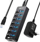 Aktyvus Usb 3.0 &scaron;akotuvas su maitinimo adapteriu, 7+1 prievadai