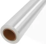 Skaidri dovanų plėvelė 80 cm x 30 m, 3 mil storio celofano rulonas