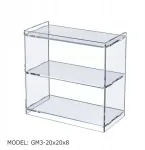Vitrina 20x20x8 i&scaron; 3mm plexi, lentyna ekspozicijai