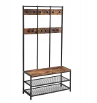 Drabužių kabykla 186cm Loft Industrial Style su sėdyne