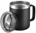 Terminis puodelis su rankena kavai Yerba Mate, juodas, 350 ml