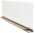 Langų apdailos profilis su Pvc tinkleliu, diletacinis Apu 2,5 m, lovelis 3 mm, antracito spalvos