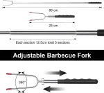 Nerūdijančio plieno ie&scaron;mai, 6 vnt. &scaron;a&scaron;lykų &scaron;akės, i&scaron;traukiamos Bbq &scaron;akės su &scaron;epečiu, grilio lazdelės, zefyrų skrudintuvas, laužo stovyklavimo lazdelės, 85 cm, ypač ilgos kukurūzams, de&scaron;rainiams