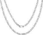 Chicsilver 925 sidabro 3 mm/5 mm moteri&scaron;kas figaro grandinėlės madingas vėrinys be pakabuko vyrams ir moterims