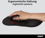 Enape&reg; rie&scaron;o atramos pelės kilimėlis žaidimams ir biurui su atminties putomis - pelės kilimėlis kompiuteriui, pelės kilimėliai ir klaviatūros kilimėlis ant stalo - pelės kilimėlis anime, stalo priedai ir lentyna (raudonas)