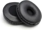 Atsarginės odinės ausų pagalvėlės, ausų pagalvėlių keitimo rinkinys, tinkantis daugumai ausinių modelių: universalus skersmuo 55 mm (1 pora, juodos)