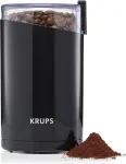 Kavamalė Krups F20342 kavos malūnėlis ir prieskonių malūnėlis viename, galingas variklis, reguliuojamas malimas, 75 g talpa, nerūdijančio plieno smūginis peiliukas, apsauginis dangtelis, neslystančios kojelės, juodas