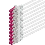 5 m - cat6a - tinklo kabelis | baltas - 10 vienetų | cat 6a | s-ftp | dvigubai ekranuotas | pimf | 500mhz | be halogenų | patch kabelis | suderinamas su cat 5 / cat 6 / cat 7 | 10gbase-t - 10000 mbps | skirtas jungikliui, mar&scaron;rutizatoriui, modemui, p ...