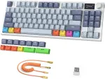 Attack Shark K86 mechaninė klaviatūra, 2.4g Belaidė/bt5.0/usb-c laidinė žaidimų klaviatūra, 75% Tkl 87 klavi&scaron;ų su 1.2 colio Tft Hd spalvotu ekranu ir Cnc mygtuku, Rgb ap&scaron;vietimu, Ttc Hot-swap Pbt klavi&scaron;ų dangteliais - Blaupro