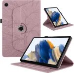 Tedtikjt dėklas, skirtas lenovo tab m10 plus (3-osios kartos) 10.6 colių 2022, pu odinis 360&deg; pasukamas daugia kampų stovas, medžio plan&scaron;etinio kompiuterio apsauginis dėklas, skirtas tab m10 plus (3-osios kartos) tb125 / tb128, rožinis auksas