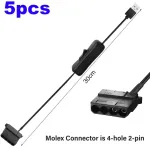 Usb į 4-pin Molex ventiliatoriaus maitinimo laidas su jungikliu (30 cm)