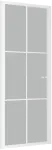 Vidaus durys, baltos, 83x201,5cm, matinis stiklas ir aliuminis