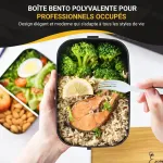 Escape serenity Bento pietų dėžutė, juoda, 2 auk&scaron;tų su dubeniu, stalo įrankiais, mažu &scaron;altkrep&scaron;iu ir mediniu telefono laikikliu - prakti&scaron;ka &scaron;alta dėžutė maistui darbe