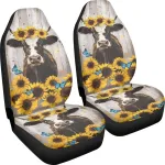 Poceacles Bison Sunflower automobilinių sėdynių užvalkalai, 2 vnt., priekinės sėdynės apsauga suderinama su oro pagalve, transporto priemonės priekinių sėdynių užvalkalai, automobilio interjero aksesuarai