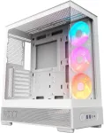 Nzxt S5 RGB CC-S51FW-01, kompiuterio korpusas, baltas, Midi-Tower, ATX, Mini-ITX, plienas, grūdintas stiklas