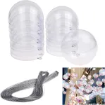Kare & Kind 10 x užpildomų plastikinių burbulų - skaidrūs, permatomi Kalėdų, &scaron;venčių papuo&scaron;imai - ideali dekoratyvinė prekė vestuvėms, vakarėliams, gimtadieniams, renginiams - įeina 100 jardų 1 mm sidabrinio siūlo