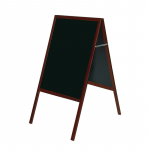 Dvipusė pastatoma kreidinė lenta BI-OFFICE 60x90, 120 cm auk&scaron;tis, vy&scaron;ninis rėmas, juoda lenta